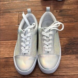 Stylish White Sneakers with Rhinestone Accents Cat and Jack 4